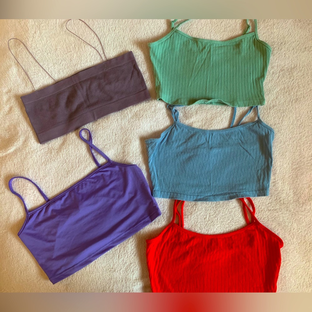 BUNDLE Cute Colourful Summer Cropped Tanks